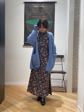 「雨」｜「アイテム（ワンピース/ドレス）」を使った、ルクールブランくずはモール店スタッフさん（レディース・156cm）の秋コーディネート