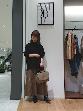 「Perle Peche（ペルルペッシュ）のアイテム」を使った、ルクールブランくずはモール店スタッフさん（レディース・151cm）の秋コーディネート