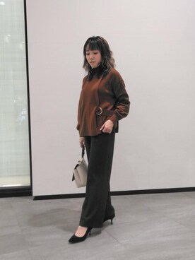 「レンガ」｜ルクールブランくずはモール店スタッフさん（レディース・154cm）の冬コーディネート