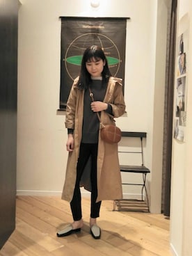 「カットオフ」｜「アイテム（スリッポン）」を使った、ルクールブランくずはモール店スタッフさん（レディース・167cm）の冬コーディネート