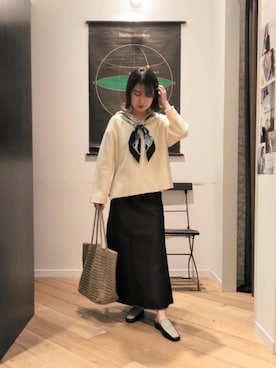 「でにむ」｜「アイテム（スリッポン）」を使った、ルクールブランくずはモール店スタッフさん（レディース・156cm）の冬コーディネート