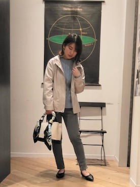「ケーブルニット」｜「アイテム（財布/小物）」を使った、ルクールブランくずはモール店スタッフさん（レディース・156cm）の春コーディネート