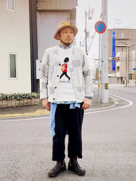 「YOUSED（ユーズド）のアイテム」を使った、yoheiさん（メンズ・175cm）の春コーディネート