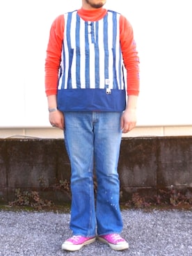 「melple（メイプル）のアイテム」を使った、yoheiさん（メンズ・175cm）の春コーディネート