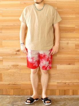 「weac.（ウィークス）のアイテム（トップス）」を使った、yoheiさん（メンズ・175cm）の夏コーディネート