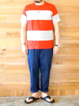 「weac.（ウィークス）のアイテム（パンツ）」を使った、yoheiさん（メンズ・175cm）の夏コーディネート