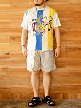 「YOUSED（ユーズド）のアイテム」を使った、yoheiさん（メンズ・175cm）の夏コーディネート