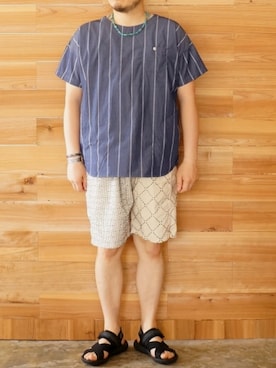 「アイテム（アクセサリー、グリーン系）」を使った、yoheiさん（メンズ・175cm）の夏コーディネート