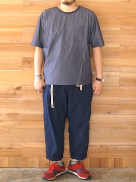 「weac.（ウィークス）のアイテム」を使った、yoheiさん（メンズ・175cm）の夏コーディネート