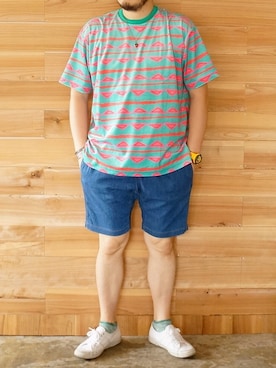 「SUPERGA（スペルガ）のアイテム」を使った、yoheiさん（メンズ・175cm）の夏コーディネート