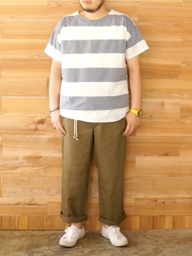 「SUPERGA（スペルガ）のアイテム」を使った、yoheiさん（メンズ・175cm）の夏コーディネート