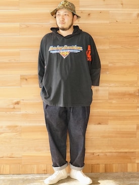 「YOUSED（ユーズド）のアイテム」を使った、yoheiさん（メンズ・175cm）の夏コーディネート