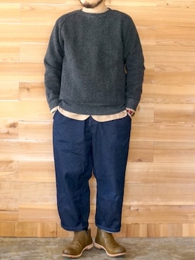 「アイテム（ブーティ）」を使った、yoheiさん（メンズ・175cm）の秋コーディネート