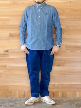 「weac.（ウィークス）のアイテム（パンツ）」を使った、yoheiさん（メンズ・175cm）の秋コーディネート