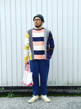 「weac.（ウィークス）のアイテム（パンツ）」を使った、yoheiさん（メンズ・175cm）の秋コーディネート