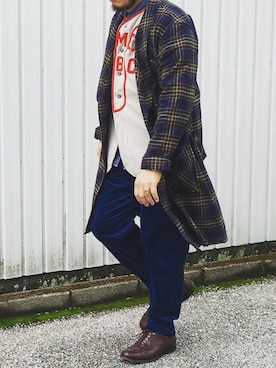 「weac.（ウィークス）のアイテム（その他アウター）」を使った、yoheiさん（メンズ・175cm）の秋コーディネート