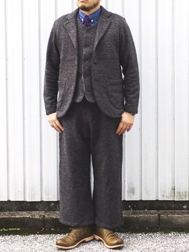 「SET UP」｜「アイテム（セットアップ）」を使った、yoheiさん（メンズ・175cm）の秋コーディネート