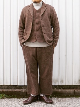 「スリーピース」｜「アイテム（セットアップ）」を使った、yoheiさん（メンズ・175cm）の秋コーディネート