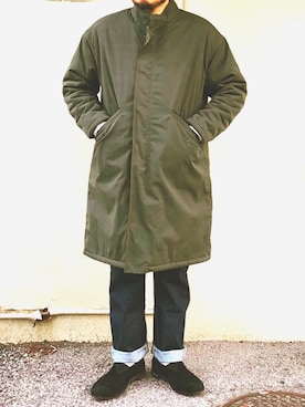 「weac.（ウィークス）のアイテム（モッズコート）」を使った、yoheiさん（メンズ・175cm）の秋コーディネート