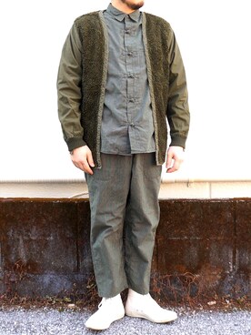 「チャイナシャツ」｜「アイテム（セットアップ）」を使った、yoheiさん（メンズ・175cm）の冬コーディネート