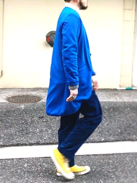 「weac.（ウィークス）のアイテム（パンツ）」を使った、yoheiさん（メンズ・175cm）の冬コーディネート