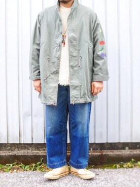 「BRUNABOINNE（ブルーナボイン）のアイテム（モッズコート）」を使った、yoheiさん（メンズ・175cm）の冬コーディネート