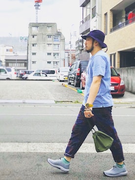 「weac.（ウィークス）のアイテム（パンツ）」を使った、yoheiさん（メンズ・175cm）の夏コーディネート