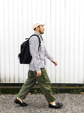 「MIS（エムアイエス）のアイテム（バッグ）」を使った、yoheiさん（メンズ・175cm）の夏コーディネート