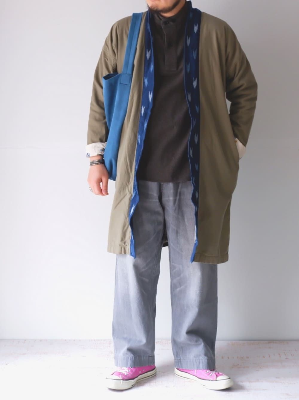 「秋服準備はじめました、シャツ、カジュアル、秋服、秋、今日のコーデ、秋コーデ」｜「SOULIVEのアイテム（その他アウター、グリーン系）」を使った、yoheiさん（メンズ・175cm）の秋コーディネートの1枚目の写真