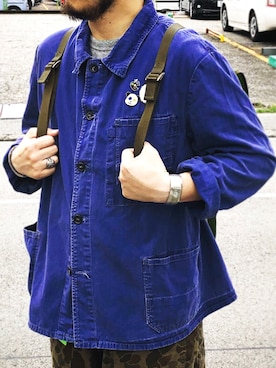 「VINTAGE（ヴィンテージ）のアイテム（カバーオール）」を使った、yoheiさん（メンズ・175cm）の秋コーディネート