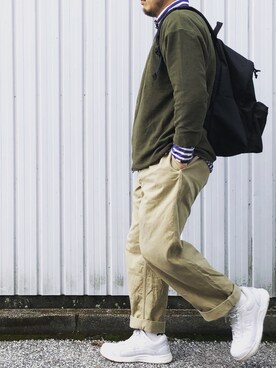 「weac.（ウィークス）のアイテム」を使った、yoheiさん（メンズ・175cm）の秋コーディネート