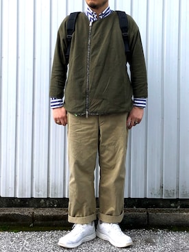 「weac.（ウィークス）のアイテム」を使った、yoheiさん（メンズ・175cm）の秋コーディネート