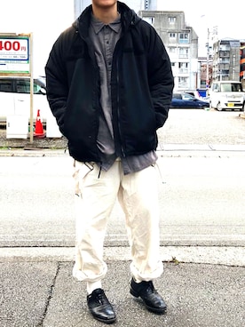 「level7」｜「アイテム（サロペット/オーバーオール）」を使った、yoheiさん（メンズ・175cm）の秋コーディネート