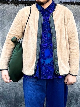 「weac.（ウィークス）のアイテム（ノーカラージャケット）」を使った、yoheiさん（メンズ・175cm）の秋コーディネート
