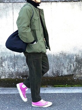 「weac.（ウィークス）のアイテム」を使った、yoheiさん（メンズ・175cm）の秋コーディネート