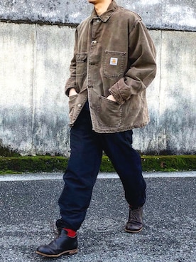 「アイテム（ドレスシューズ、ブラウン系）」を使った、yoheiさん（メンズ・175cm）の秋コーディネート