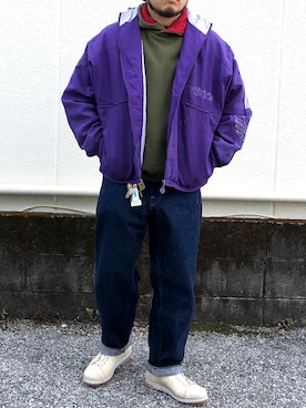 「90s」｜「アイテム（ナイロンジャケット）」を使った、yoheiさん（メンズ・175cm）の冬コーディネート