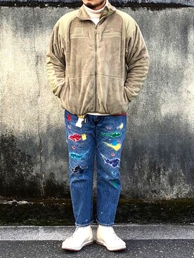 「アイテム（ミリタリージャケット、ゴールド系）」を使った、yoheiさん（メンズ・175cm）の冬コーディネート