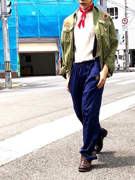 「アイテム（サスペンダー）」を使った、yoheiさん（メンズ・175cm）の夏コーディネート