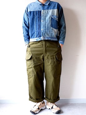 サニーサイドアップ パッチワークデニムジャケット Sunny Side Up REMAKE 2FOR1 DENIM JACKET – GOODNICHE