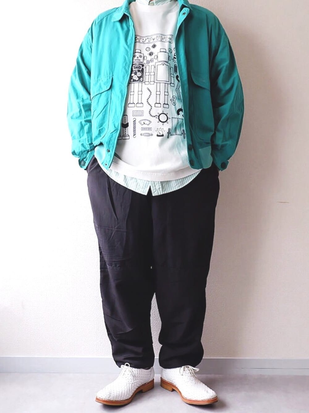 BURBERRYのブルゾン（グリーン系）を使った人気ファッション