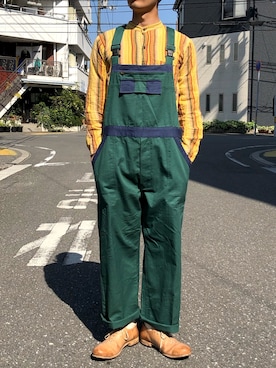 「アイテム（サロペット/オーバーオール）」を使った、yoheiさん（メンズ・175cm）の春コーディネート
