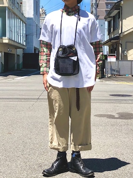 「weac.（ウィークス）のアイテム」を使った、yoheiさん（メンズ・175cm）の春コーディネート