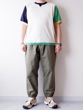 「Jackman（ジャックマン）のアイテム（パンツ）」を使った、yoheiさん（メンズ・175cm）の夏コーディネート