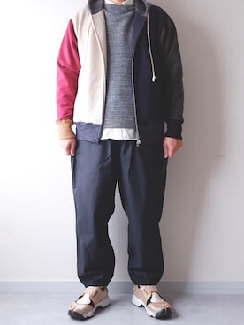 「Jackman（ジャックマン）のアイテム」を使った、yoheiさん（メンズ・175cm）の秋コーディネート