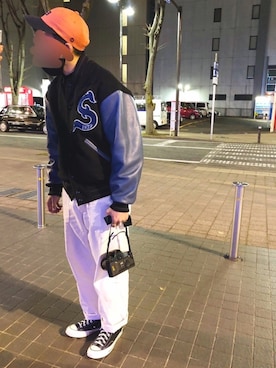 「JOURNAL STANDARD relume（ジャーナルスタンダード　レリューム）のアイテム（スタジャン）」を使った、身につけてなんぼさん（メンズ・170cm）の春コーディネート