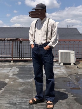 「CHARI&CO（チャリアンドコー）のアイテム（帽子）」を使った、身につけてなんぼさん（メンズ・170cm）の夏コーディネート