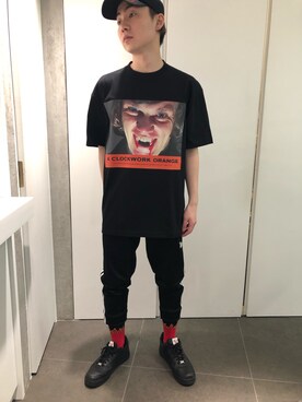 「WHITELAND（ホワイトランド）のアイテム（Tシャツ/カットソー）」を使った、ハヤカワカイさん（メンズ・175cm）の春コーディネート