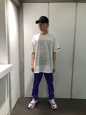 「DANKE SCHON（ダンケシェーン）のDankeSchon/ダンケシェーン/DRIFT CIRCLE TEE（ティーシャツ）（Tシャツ/カットソー）」を使った、ハヤカワカイさん（メンズ・175cm）の春コーディネート