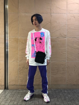 「DANKE SCHON（ダンケシェーン）のアイテム（バッグ）」を使った、ハヤカワカイさん（メンズ・175cm）の夏コーディネート